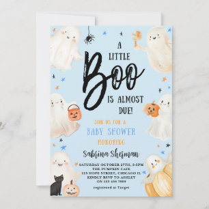 Invitación Un pequeño novio azul Fantasma Baby Shower