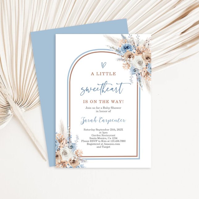 Invitación Un pequeño novio azul y agitado Baby Shower Boy (Subido por el creador)