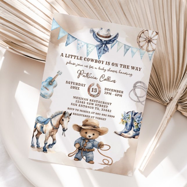 Invitación Un pequeño País Vaquero Salvaje Baby Shower Occide (Subido por el creador)
