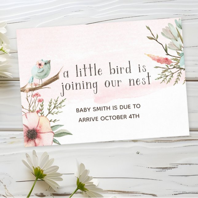 Invitación "Un pequeño pájaro se une a nuestro nido" embarazo (Subido por el creador)