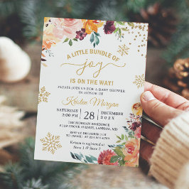 Invitación Un pequeño paquete de alegre Baby Shower floral de