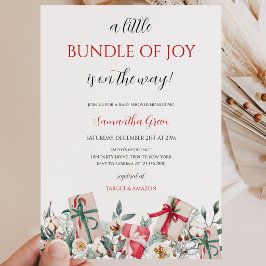 Invitación Un Pequeño Paquete de Alegría Baby Shower de Navid