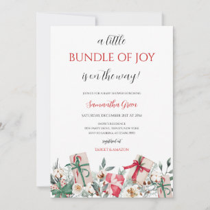 Invitación Un pequeño paquete de Navidades de la alegría Baby