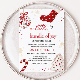 Invitación Un pequeño paquete de Navidades de la alegría Baby
