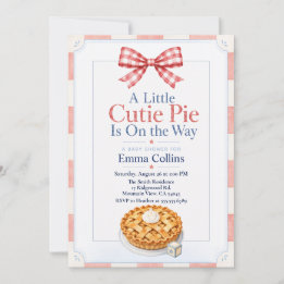 Invitación Un pequeño pastelito adorable Fiesta de bebé rojo