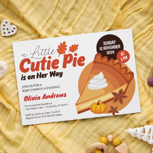 Invitación Un pequeño pastelito en camino Caída de la ducha d