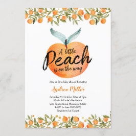 Invitación Un Pequeño Peach está en camino de la ducha de beb
