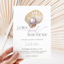 Invitación Un pequeño Pearl Sea Beach Oyster Ocean Baby Showe