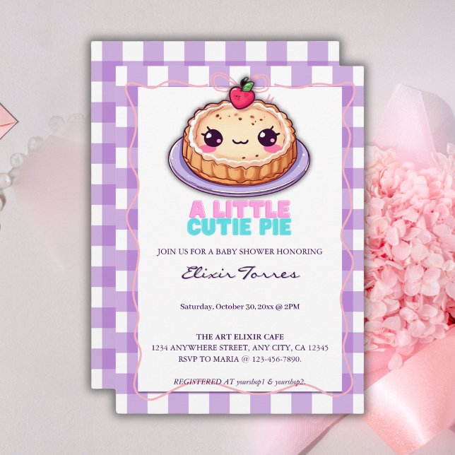 Invitación Un Pequeño Pie De Kawaii Púrpura Plantó Baby Showe (Subido por el creador)