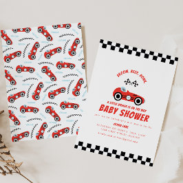 Invitación Un pequeño piloto está en camino a Race Car Baby S