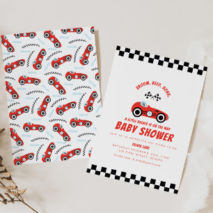 Invitación Un pequeño piloto está en camino a Race Car Baby S