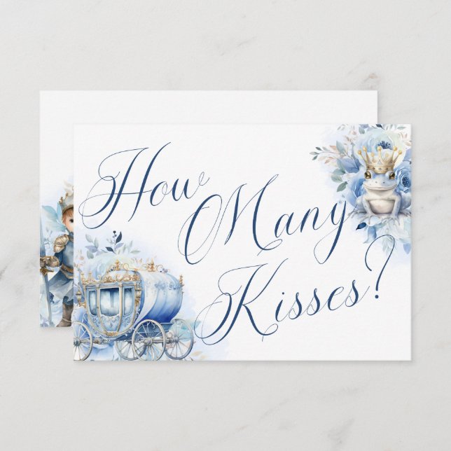 Invitación Un pequeño príncipe azul real ducha besos (Anverso / Reverso)