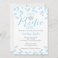 Un pequeño príncipe Baby Shower Purpurina de plata