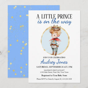 Invitación Un pequeño príncipe está en camino Baby Shower