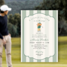 Un pequeño putter en camino fiesta de bebé de golf