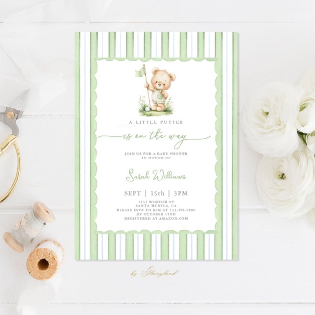 Invitación Un pequeño putter está en camino a Baby Shower (Subido por el creador)