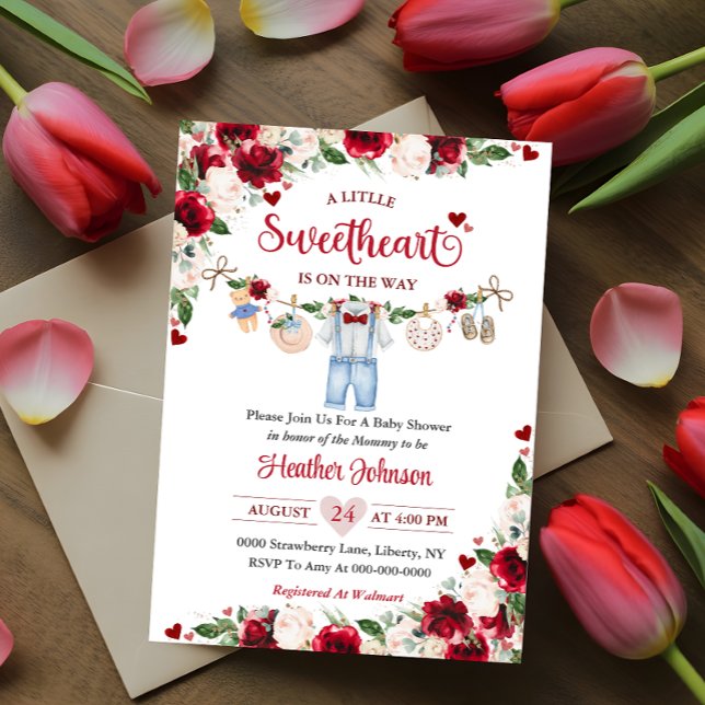 Invitación Un pequeño querido Valentine Boy Baby Shower (Subido por el creador)