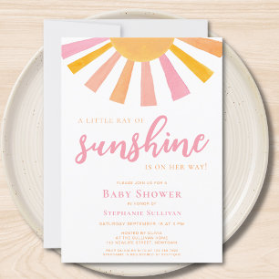 Invitación Un Pequeño Rayo De Baby Shower Chica Sunshine