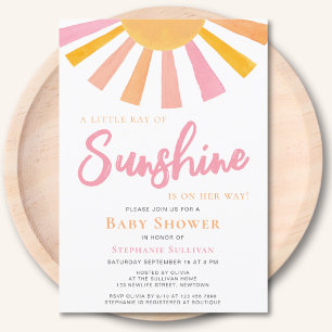Invitación Un Pequeño Rayo De Chica Sunshine Baby Shower