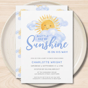 Invitación Un pequeño rayo de la Baby Shower de Sunshine Boy