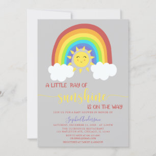 Invitación Un pequeño rayo de luz del arcoiris en Baby Shower