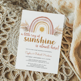 Invitación Un pequeño rayo de luz solar Boho Rainbow Baby Sho