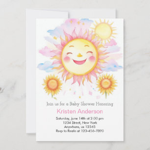 Invitación Un pequeño rayo de luz solar Chica Baby Shower