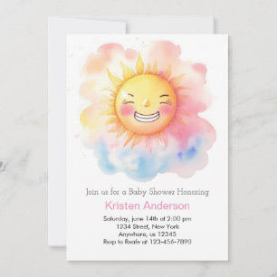 Invitación Un pequeño rayo de luz solar Chica Baby Shower