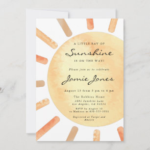 Invitación Un pequeño rayo de luz solar en Baby Shower