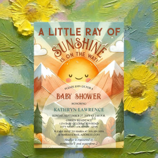 Invitación Un pequeño rayo de luz solar en Baby Shower