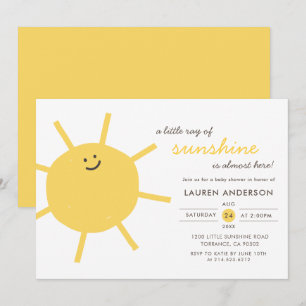 Invitación Un pequeño rayo de luz solar en Baby Shower