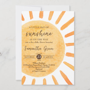 Invitación Un pequeño rayo de luz solar en Baby Shower