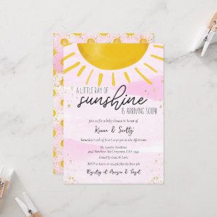 Invitación Un pequeño rayo de luz solar para una bebé ducha