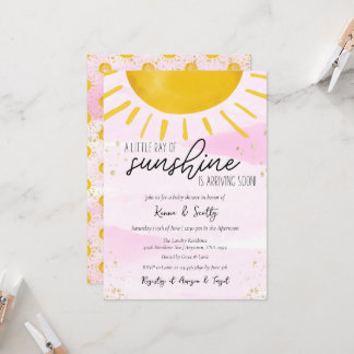Invitación Un pequeño rayo de luz solar para una bebé ducha