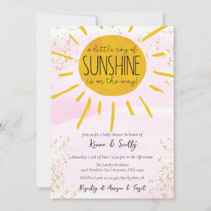 Invitación Un pequeño rayo de luz solar para una bebé ducha