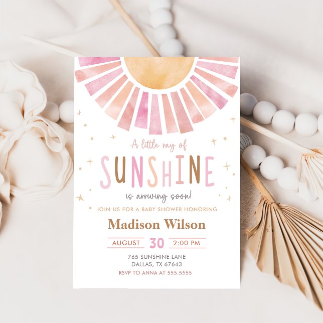 Invitación Un pequeño rayo de sol en Baby Shower (Subido por el creador)