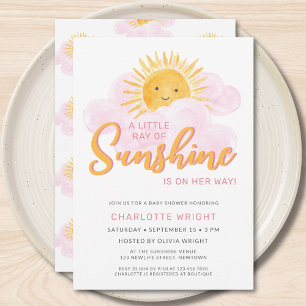Invitación Un Pequeño Rayo De Sol Está En Camino De Baby Show