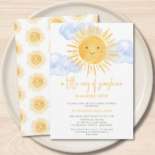 Invitación Un pequeño rayo de sol Fiesta de Baby Shower 