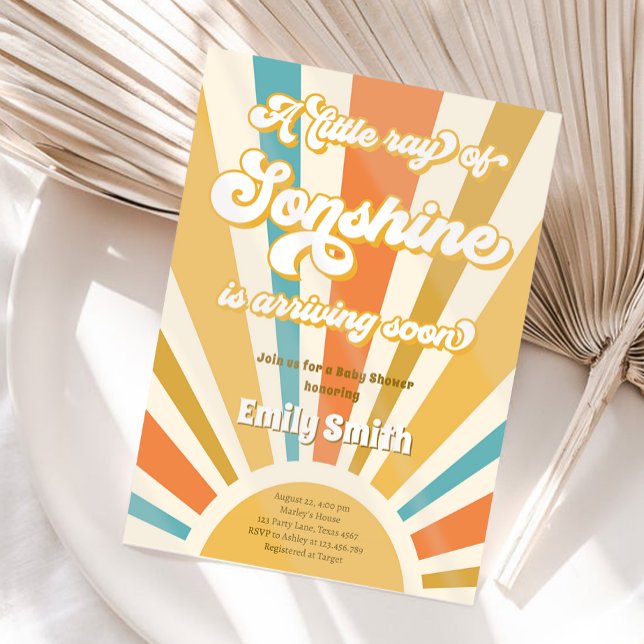 Invitación Un pequeño rayo de sonshine en Baby Shower (Subido por el creador)