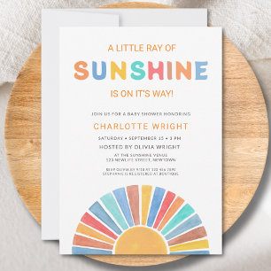 Invitación Un Pequeño Rayo De Sunshine Baby Shower