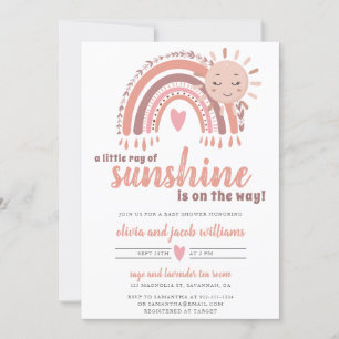 Invitación Un pequeño rayo de Sunshine Boho Baby Shower