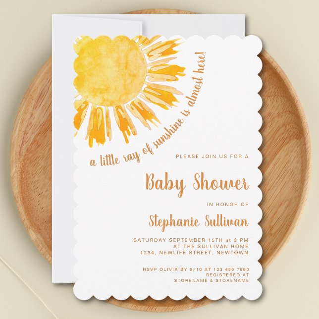 Invitación Un pequeño rayo de Sunshine Boho Baby Shower (Subido por el creador)