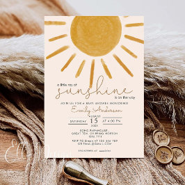 Invitación Un Pequeño Rayo Del Sol Boho Sun Baby Shower Invi