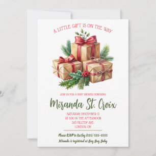 Invitación Un pequeño regalo está en camino, Baby Shower de N