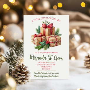 Invitación Un pequeño regalo está en camino, Baby Shower de N