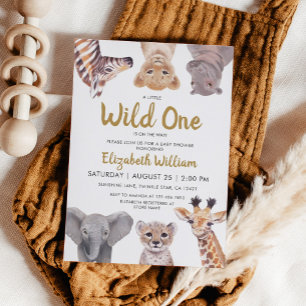Invitación Un pequeño safari de animales salvajes Baby Shower