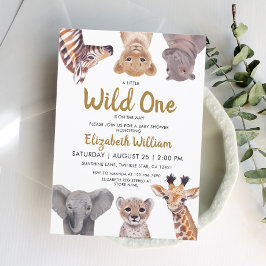 Invitación Un pequeño safari de animales salvajes Baby Shower