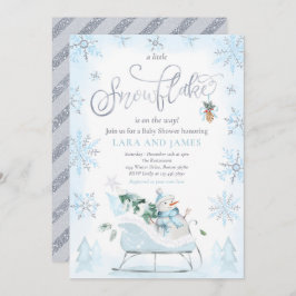 Invitación Un Pequeño Snowflake Está En Camino De Baby Shower