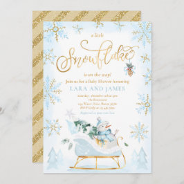 Invitación Un Pequeño Snowflake Está En Camino De Baby Shower