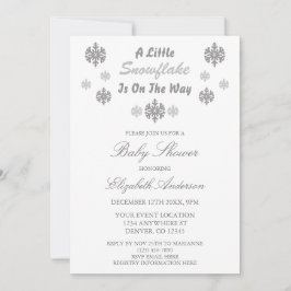 Invitación Un Pequeño Snowflake Está En Camino De Baby Shower